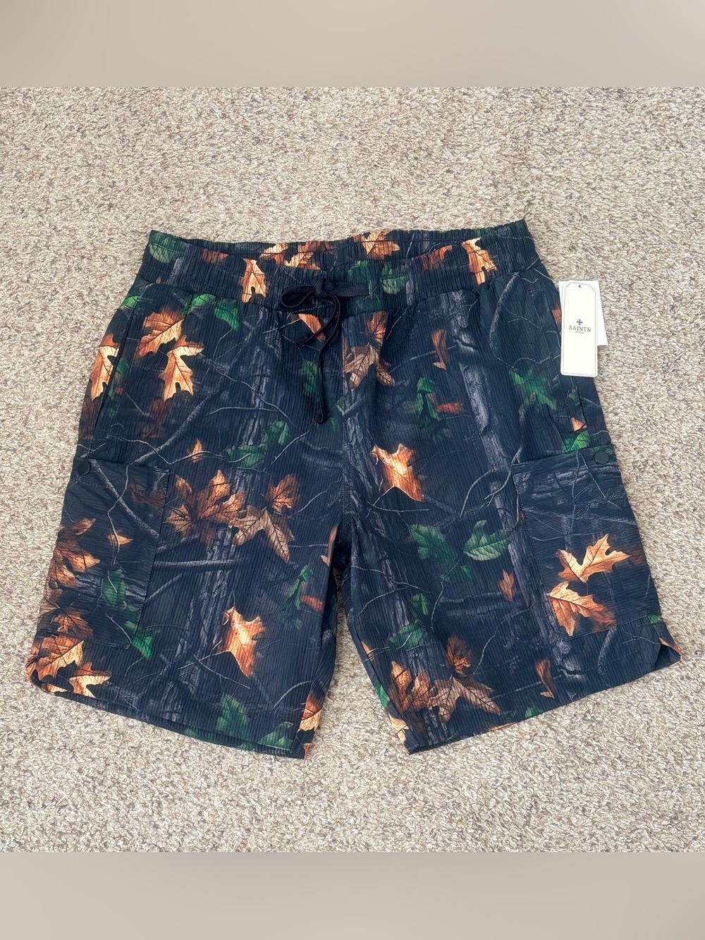 Saints Studio Men's Tree Camo Utility Drawstring Shorts